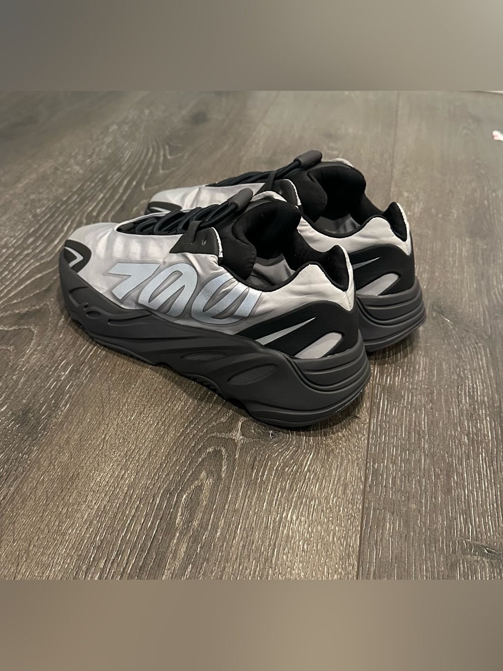 adidas Yeezy Boost 700 Silver and Black Chunky Runner Sneakers Size 6.5